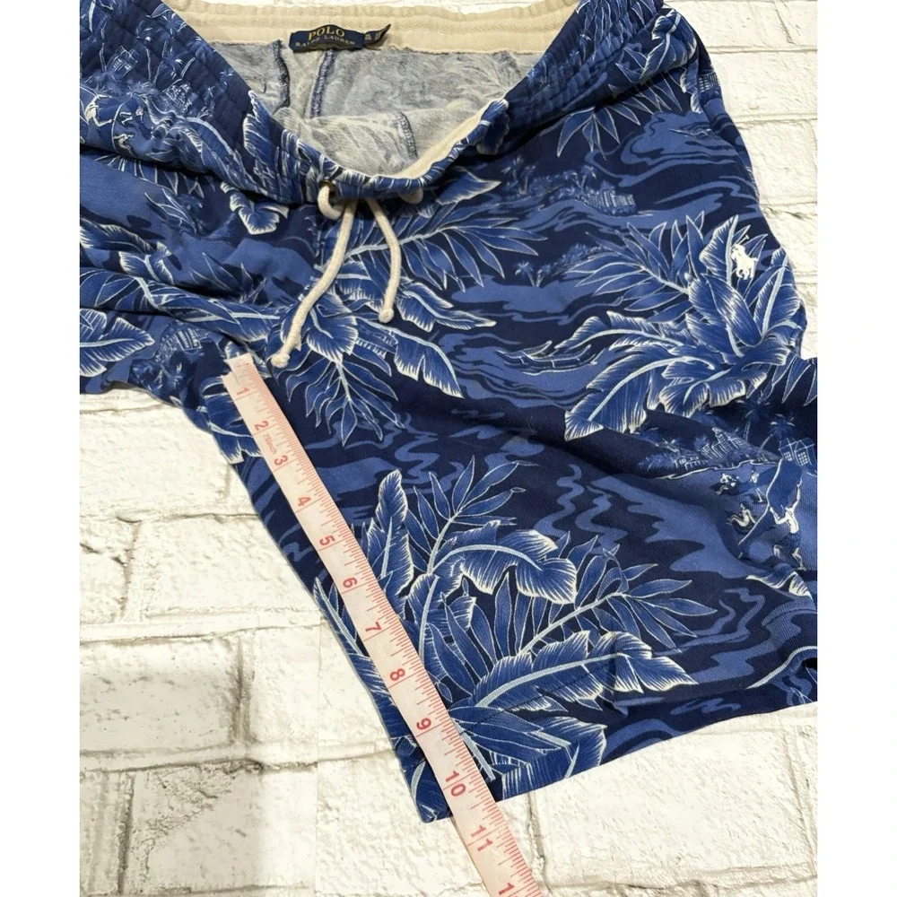 Polo Ralph Lauren XL Pull On Blue Tropical‎ Sweat Shorts